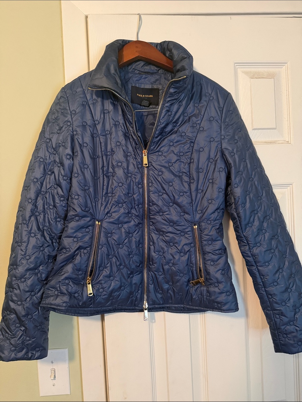 Paul & Shark Navy Quilted Zip-Front Women's Puffer Jacket